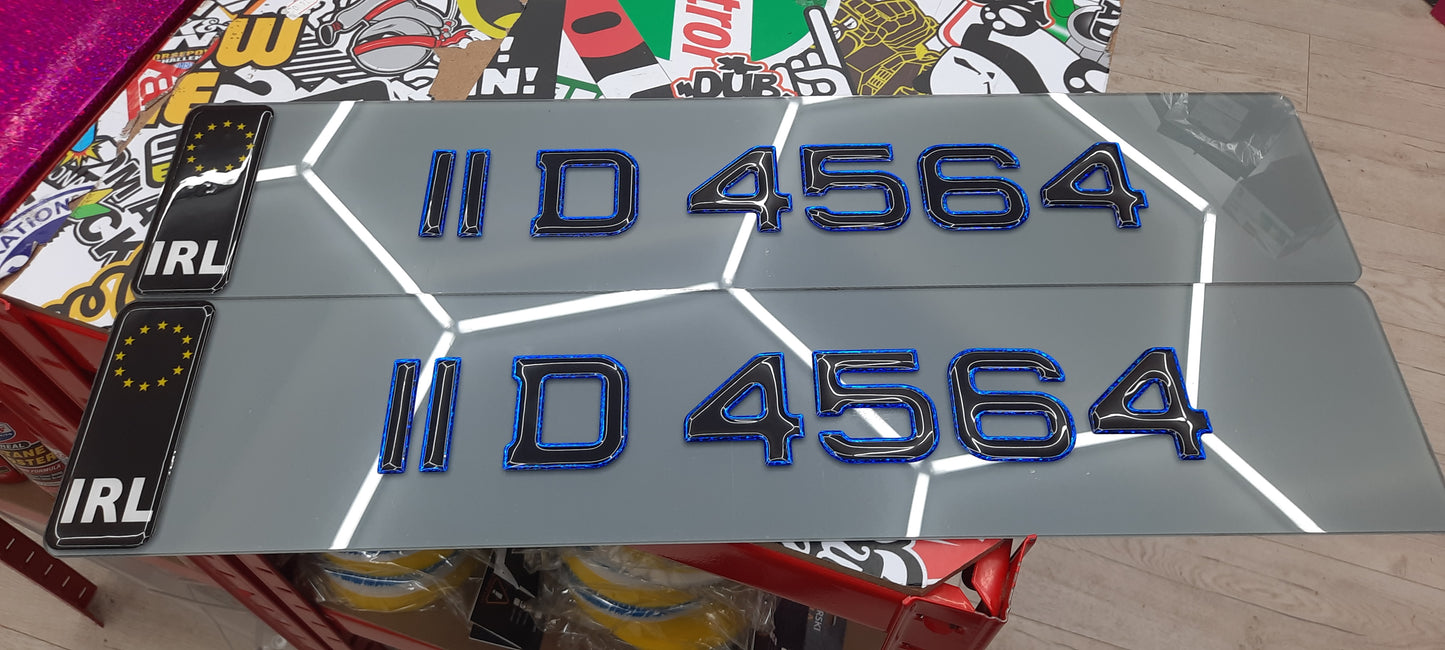 3D Blue Tinted Gel Plates Pair