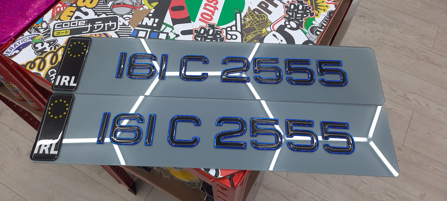 3D Blue Tinted Gel Plates Pair