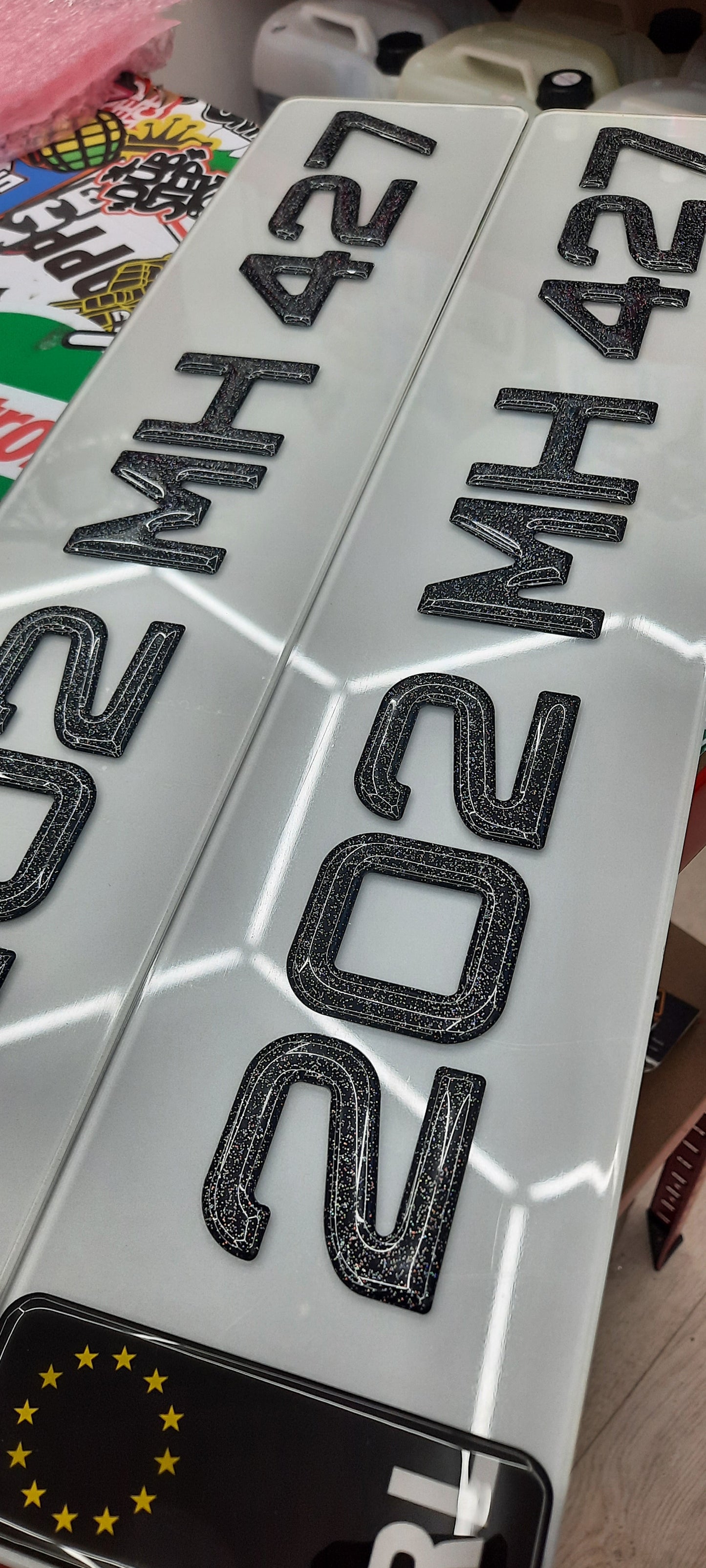 3D Sparkle Glitter Gel Plates Pair