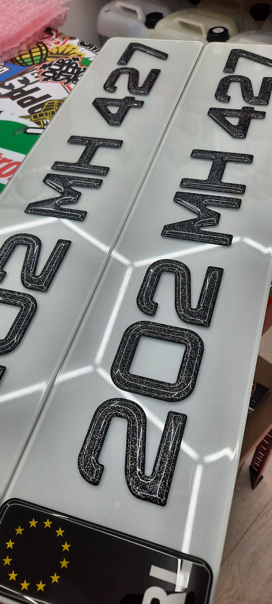 3D Sparkle Glitter Gel Plates Pair