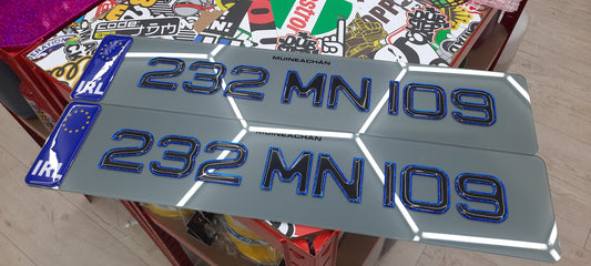 3D Blue Tinted Gel Plates Pair