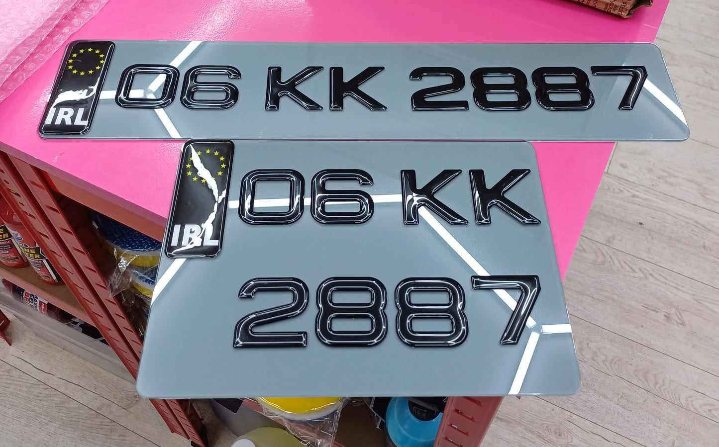 3D Black Gel Tinted Plates 1 Long & 1 Jap