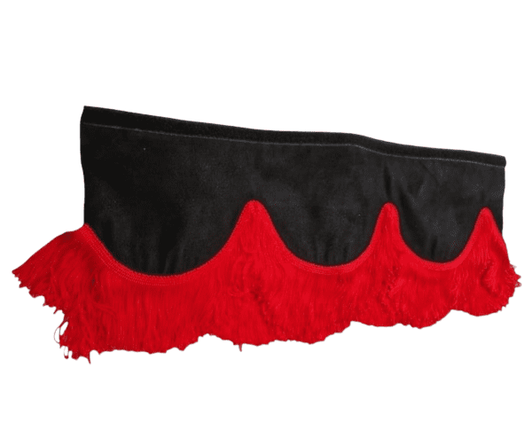 CMG TRUCK PELMET BLACK WITH RED TASSELS