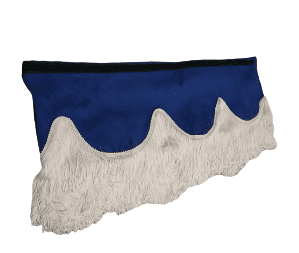 CMG TRUCK PELMET BLUE WITH WHITE TASSELS