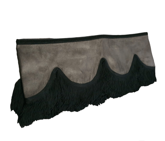 CMG TRUCK PELMET GREY WITH BLACK TASSELS
