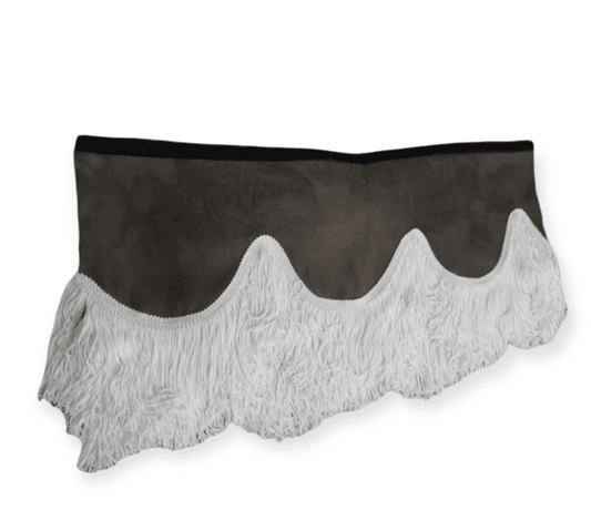 CMG TRUCK PELMET GREY WITH WHITE TASSELS