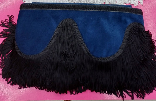 CMG TRUCK FRONT PELMET BLUE WITH BLACK TASSELS