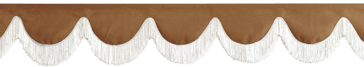 CMG TRUCK PELMET Brown WITH WHITE TASSELS