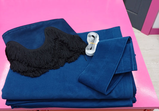CMG BLUE TRUCK CURTAINS WITH PELMET