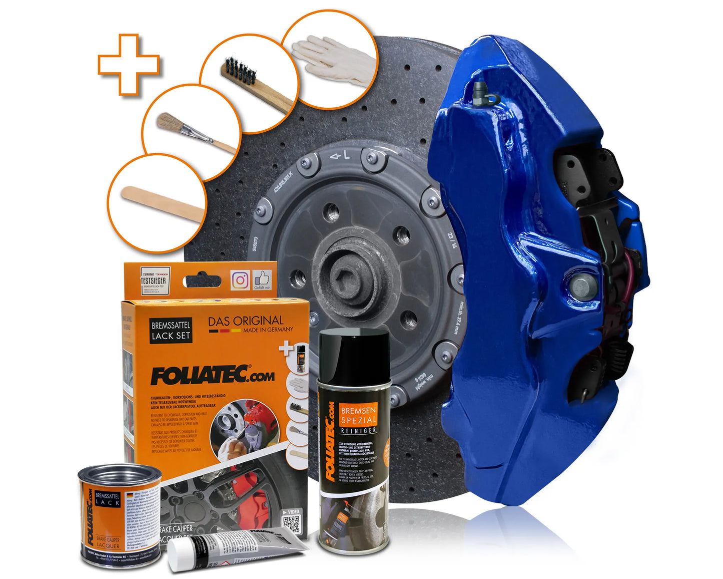 Foliatec Brake Caliper Lacquer Set - 3 Components - Performance Blue