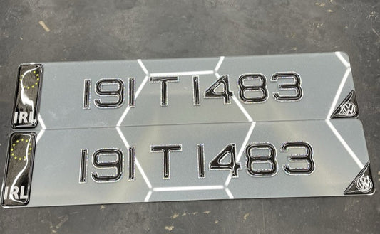 3D Silver Gel Tinted Plates Pair