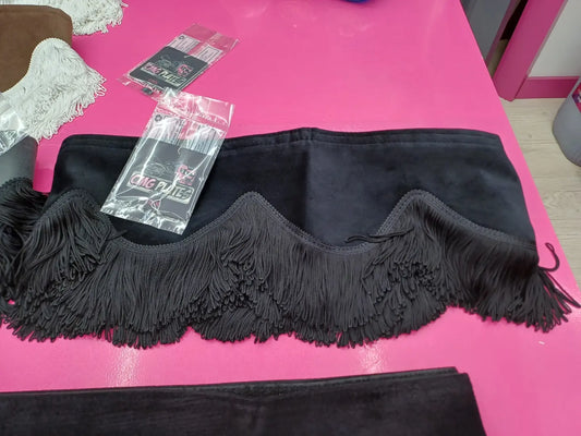 CMG TRUCK PELMET BLACK WITH BLACK TASSELS