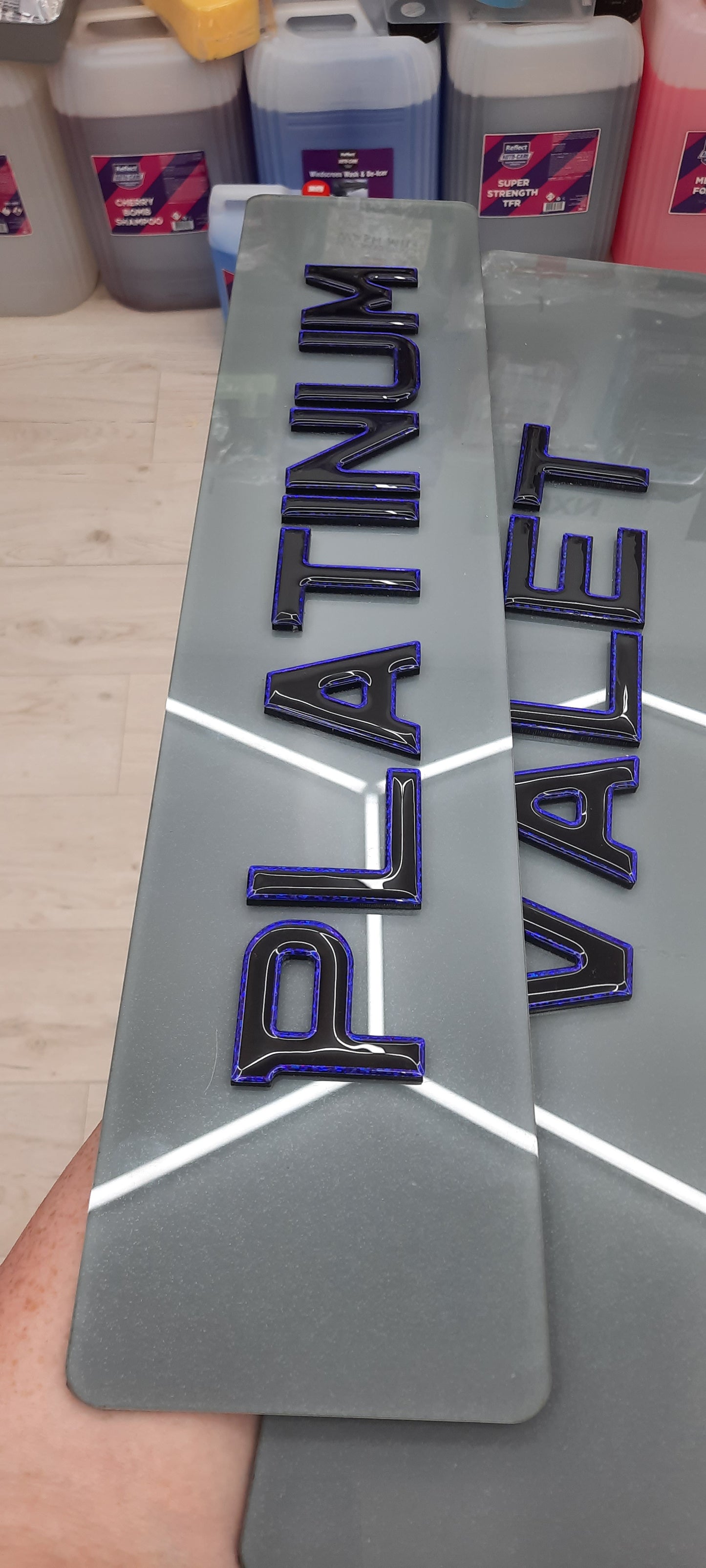 4D Black Purple surround Gel top Tinted Plates Pair