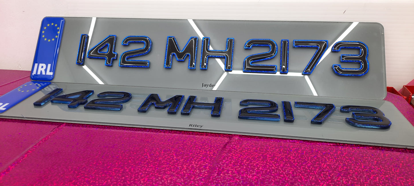 4D Blue with Gel Top Tinted Plates Pair