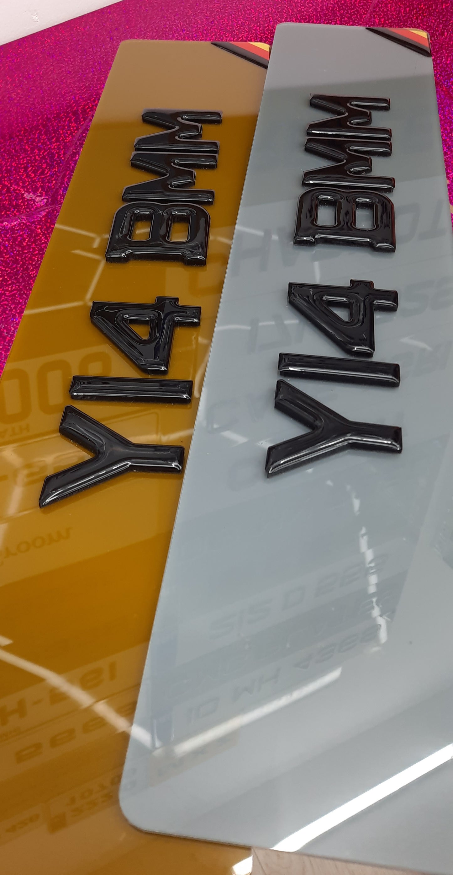 4D Black - Black Gel top Tinted Plates Pair