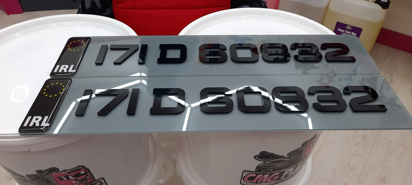 4D Black Tinted Plates Pair