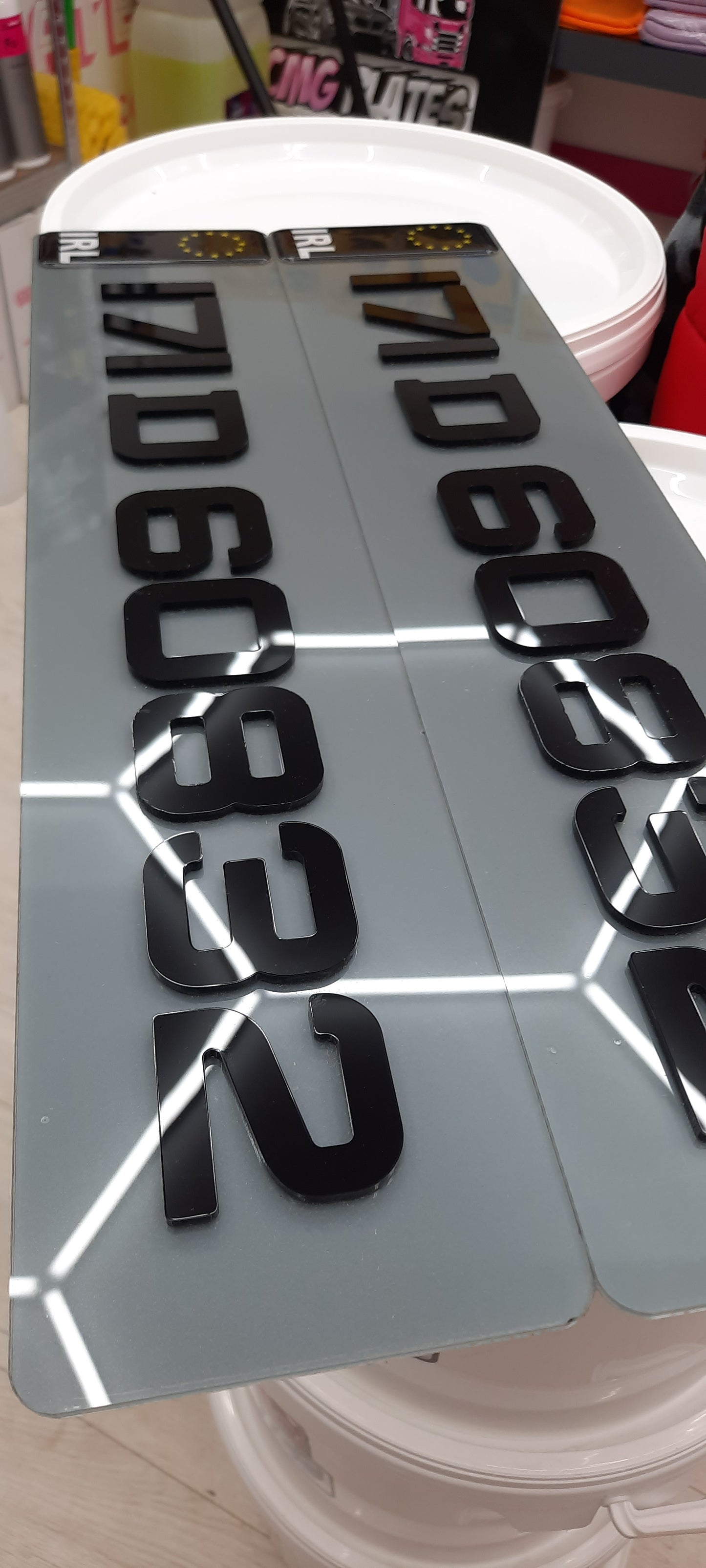 4D Black Tinted Plates Pair