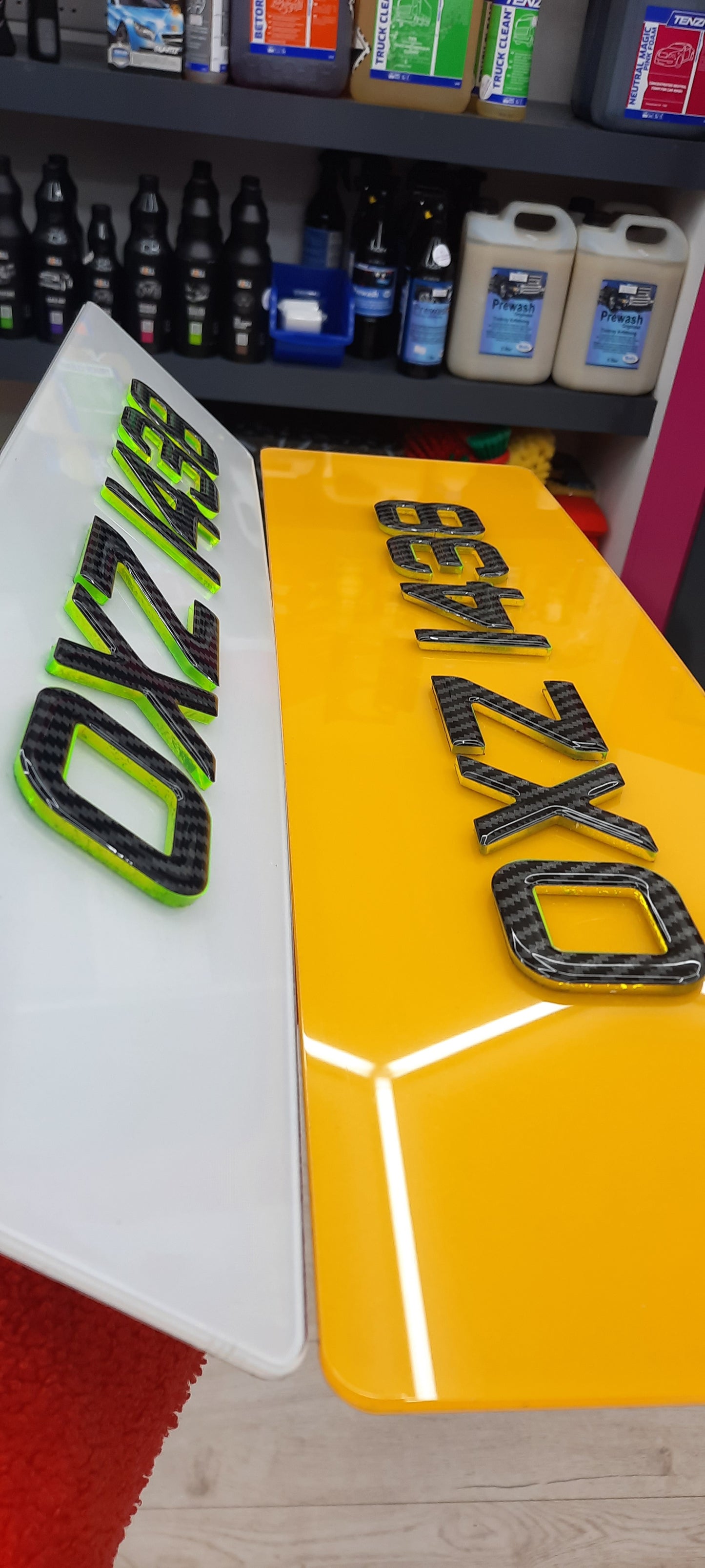 4D Green Carbon Gel top Landrover/ Range Rover Plates Pair * Large rear plate