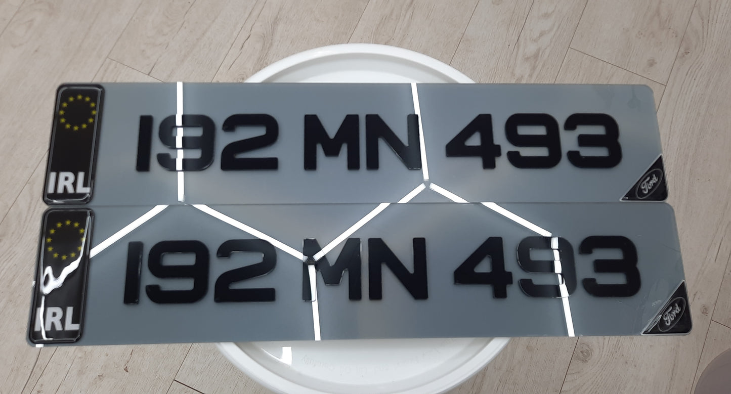 4D Black Tinted Plates Pair