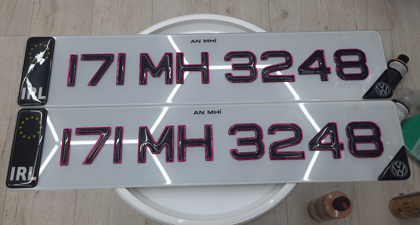 3D Pink Gel Plates Pair
