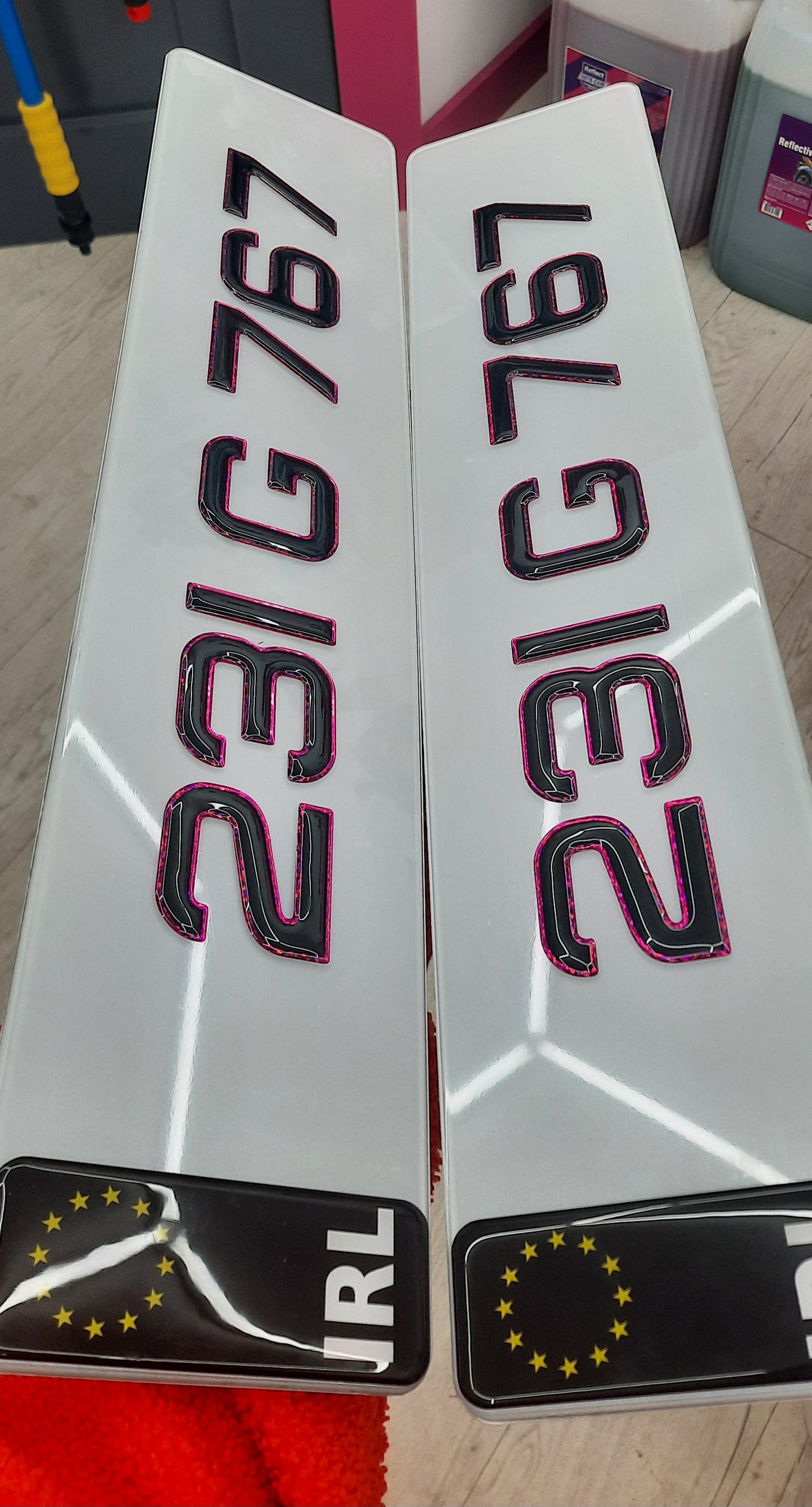 3D Pink Gel Plates Pair