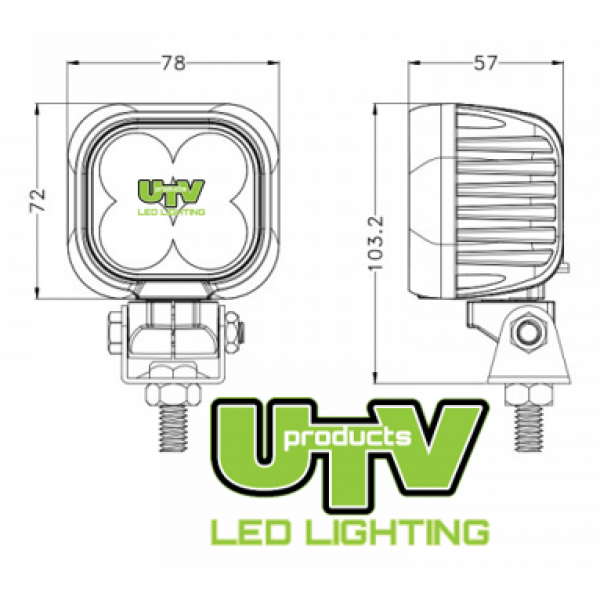 80W Twin Work Light Bracket Mounted Hedgecutting