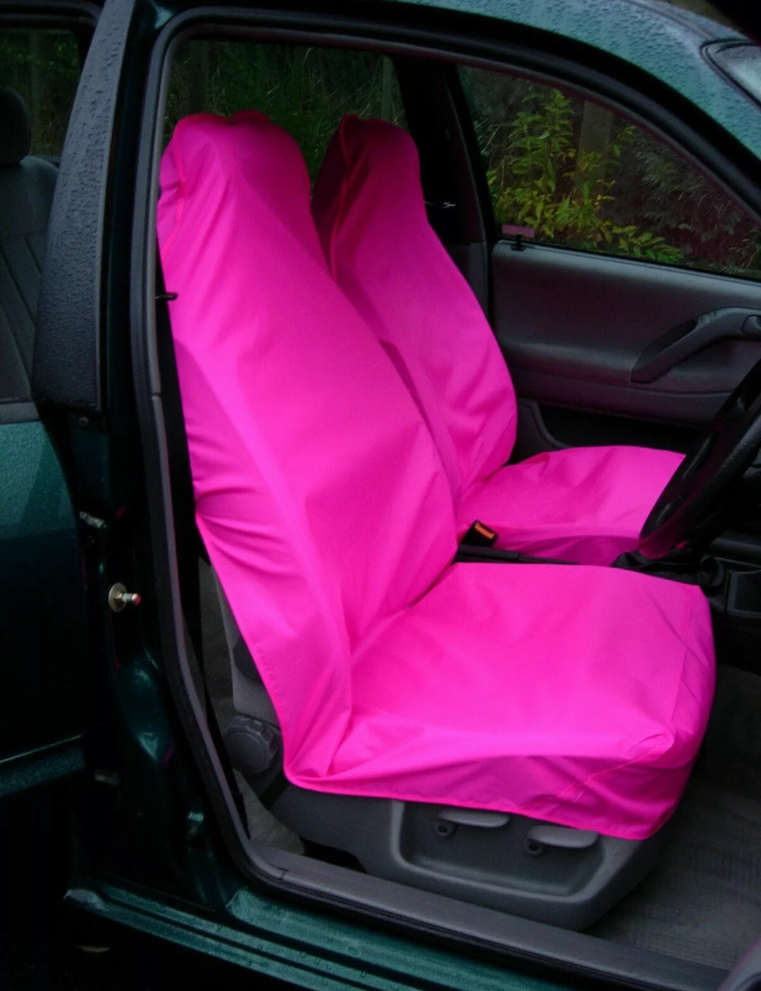 Hot Pink Waterproof Universal Front Seat Covers Pair