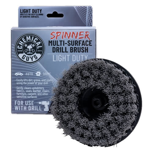 CHEMICAL GUYS SPINNER CARPET DRILL BRUSH LIGHT DUTY GREY