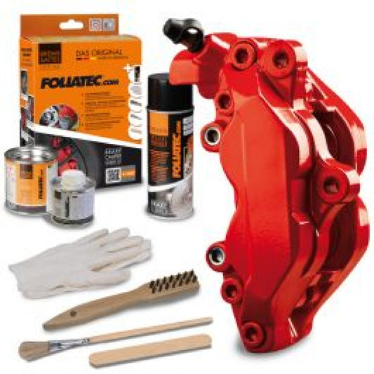 Foliatec Brake Caliper Lacquer Set - 3 Components - Neon Red