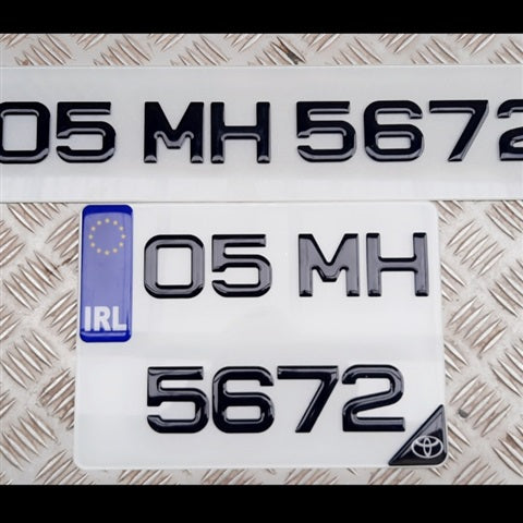 Jeep 1 Long & 1 Square Plate - 3D Black Gel