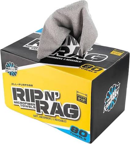The Rag Company- Rip N' Rag - Multi-Purpose Microfiber Towels x 80