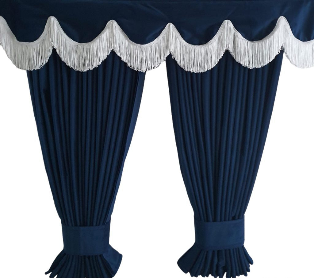 CMG BLUE TRUCK CURTAINS WITH PELMET