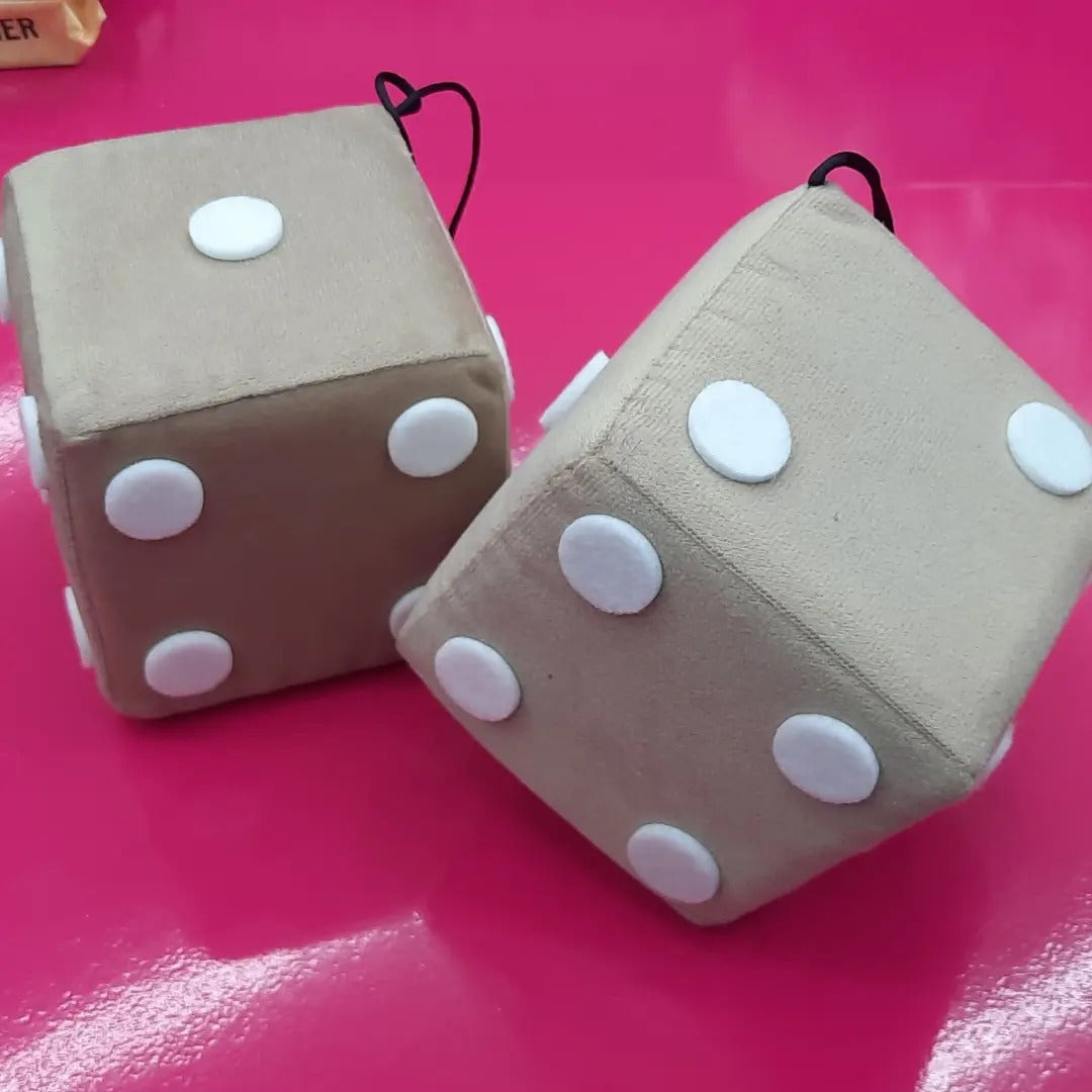 Dutch Dice Tan with White Dots