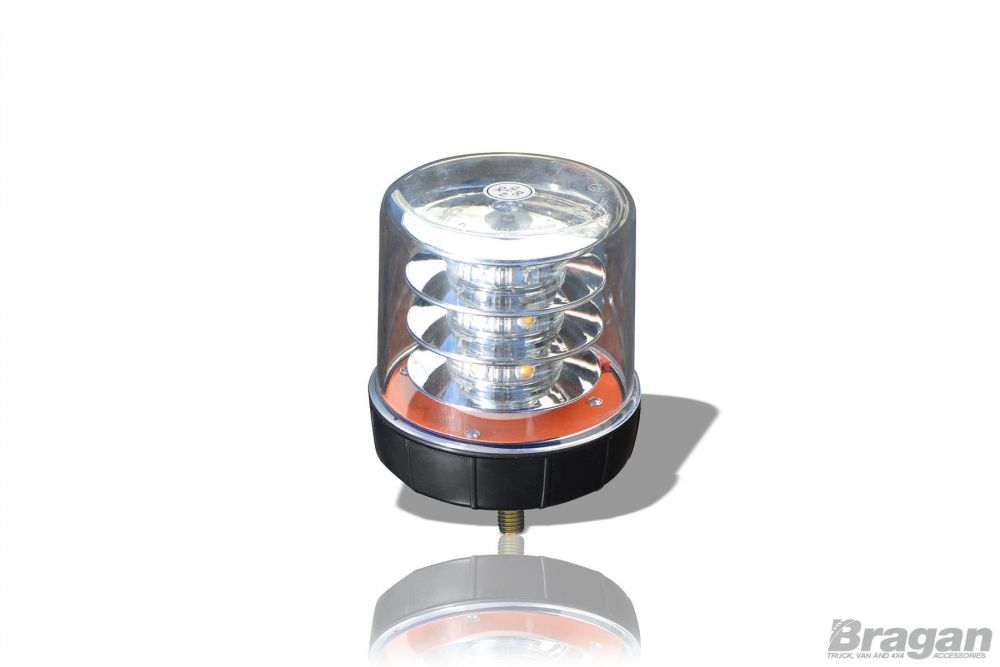 12 / 24v Clear Lens / Amber LED Strobe Light Flashing Beacon - Bolt On