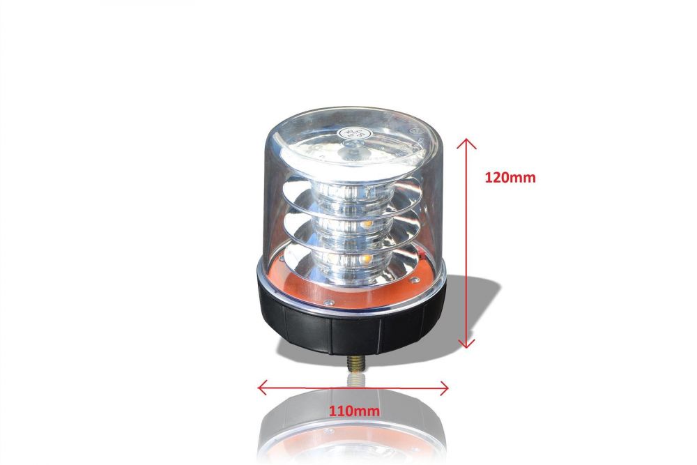 12 / 24v Clear Lens / Amber LED Strobe Light Flashing Beacon - Bolt On