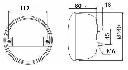 12 / 24v LED Rear Hamburger Tail Lamp - Stop / Tail / Indicator