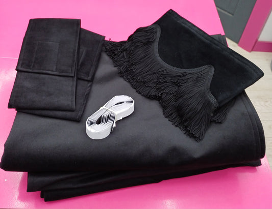 CMG BLACK TRUCK CURTAINS WITH PELMET