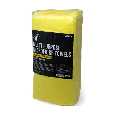 Microfibre Towels Pack of 36 - 40X40cm Yellow Super