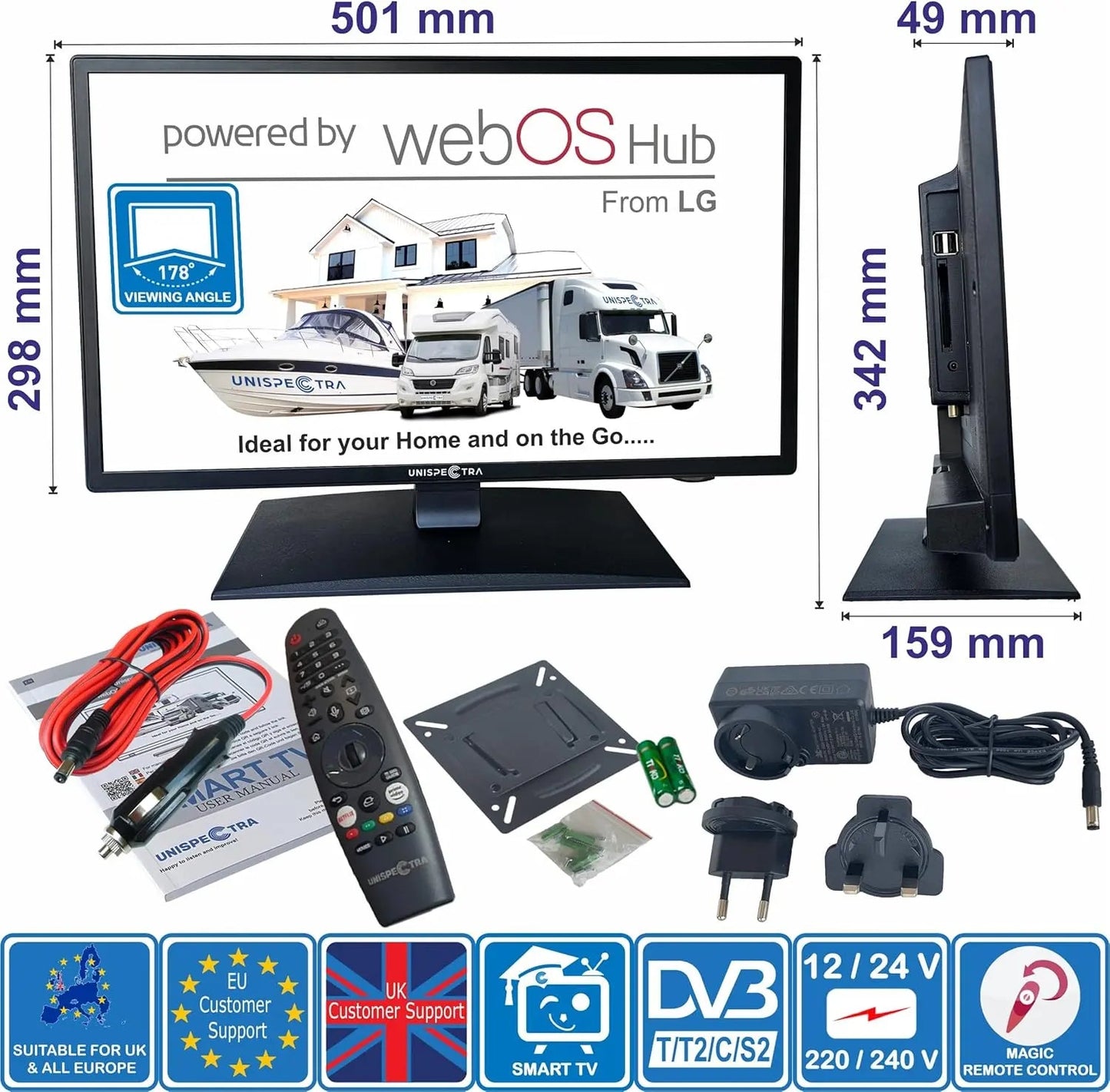 19″ Unispectra® Smart TV (webOS) 12/24 Volt