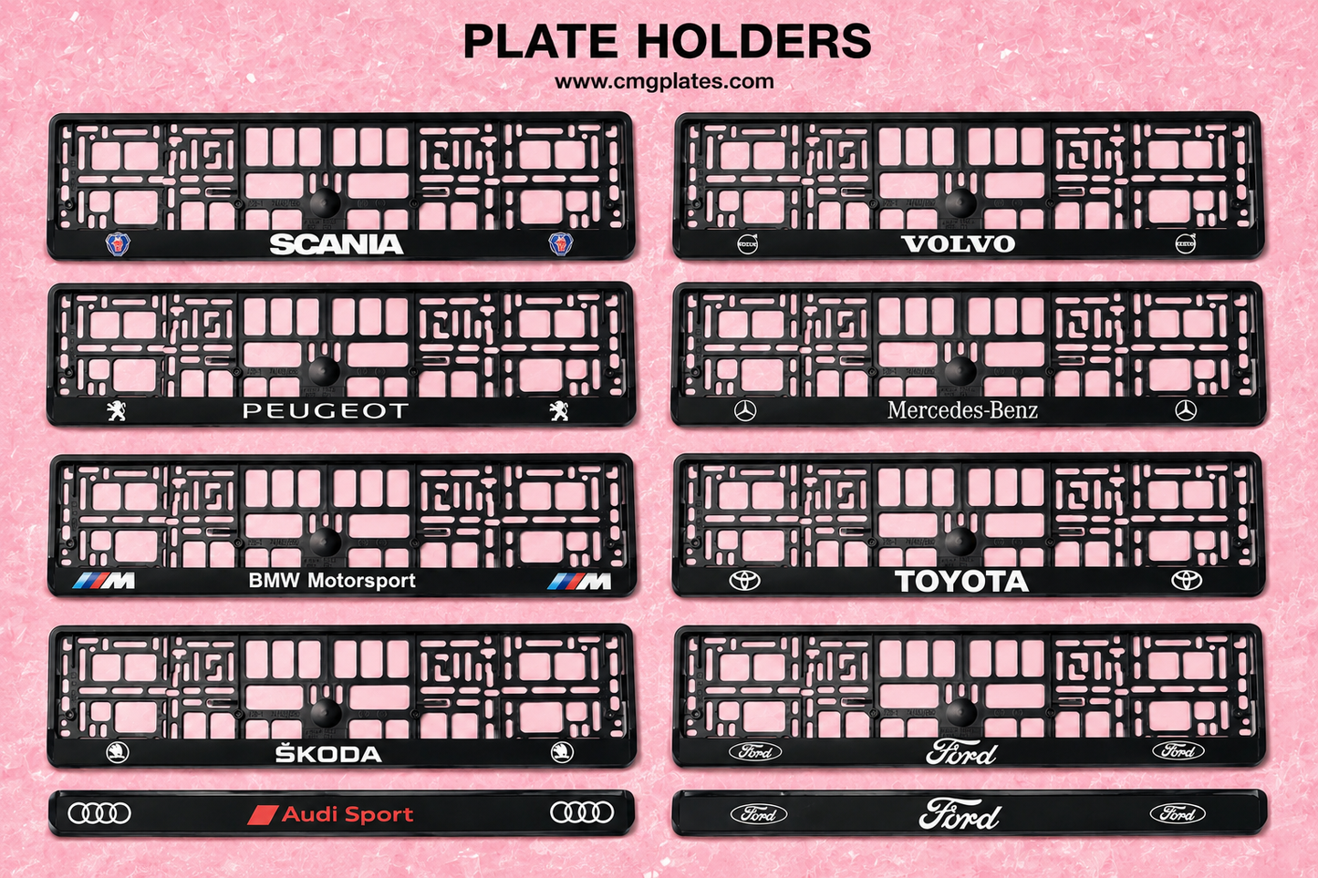 Branded Plate Holder - 2 piece - 1 pair
