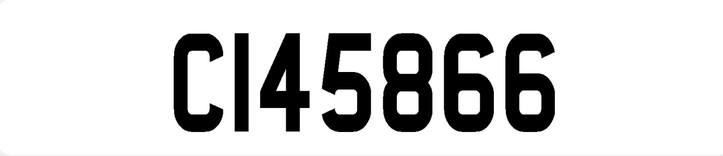 C NUMBER TRAILER PLATE