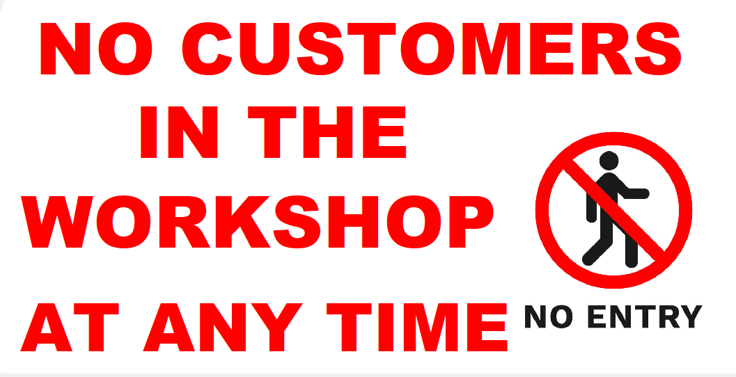 CUSTOMER WORKSHOP WARNING SIGN – CMGPlates
