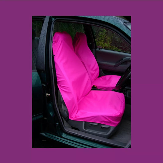 Hot Pink Waterproof Universal Front Seat Covers Pair