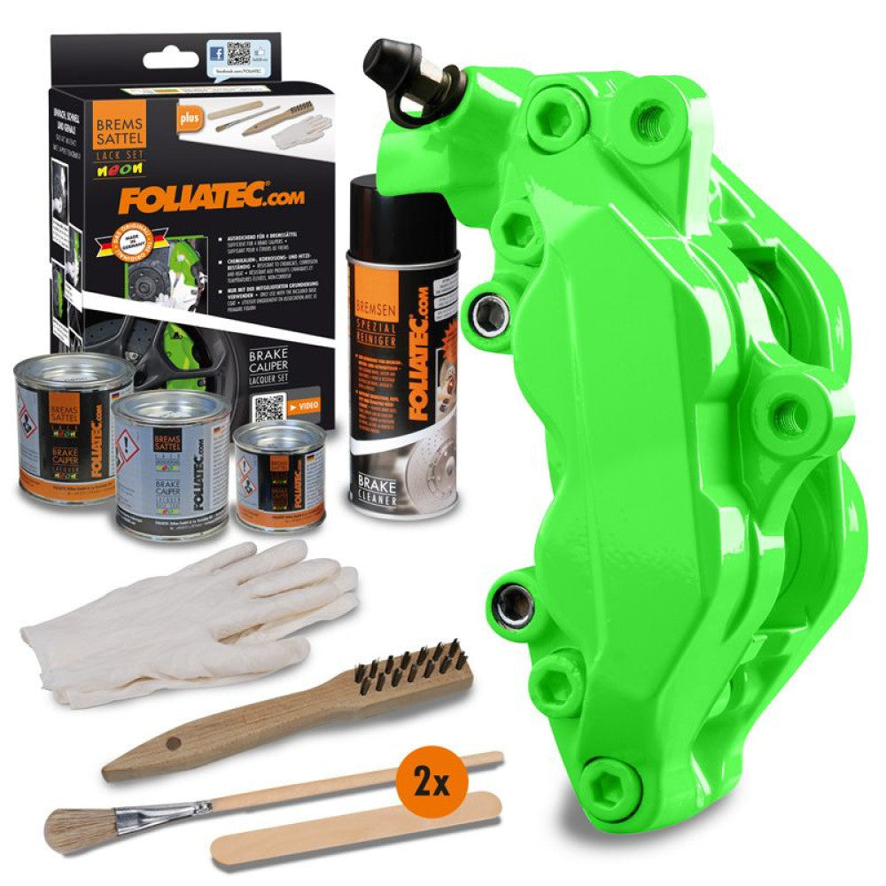 Foliatec Brake Caliper Lacquer Set - 3 Components - Neon Green